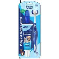  Fresh Dental Tooth Brushing Kit for Dogs & Cats, 2 oz Gel and Toothbrush