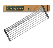 Roll Up Dish Drying Rack, Stainless Kitchen Accessories, Foldable Dish Rack(1250