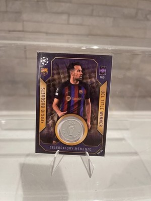 Match Attax 22/23 Sergio Busquets Titelgewinner Feier Andenken FC Barcelona