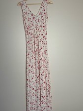 NEW Reformation Anna-Claire Midi V-neck Dress Rosalie White Floral | size S