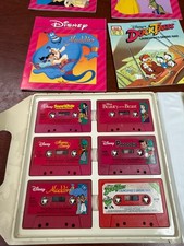 Vintage Disney Read Along Cassette Book Set w/ Carry Case- 9 Titles-Lot-Rare Set