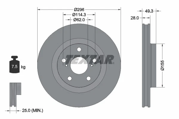 2x BRAKE DISC 92168803 FOR LEXUS EMGRAND ENGLON TOYOTA HAWTAI 2.4L 4cyl ES 3.5L - Image 2 of 4