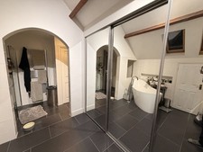 Sliding Mirror Wardrobe Doors X 3 With Tracks. 236cm High Chatham