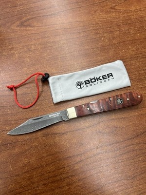 Boker Solingen 1906 2020 Damascus Amboina Red Curly Birch Collector's Knife MINT