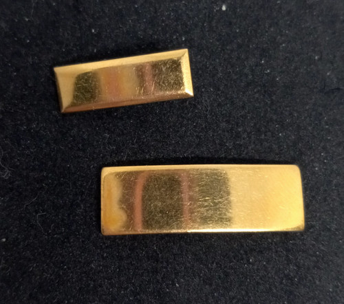 10k Gold Plated 2nd Lieutenant US Military Bars Curved