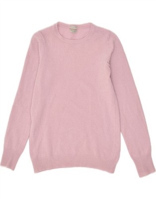 BENETTON Mädchen Pullover Pulli mit U-Boot-Ausschnitt 14-15 Jahre Small Rosa BO72