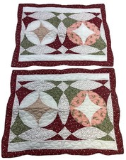 Quilted Decorative Floral Patchwork Pillow Shams Set Bedding 21x28
