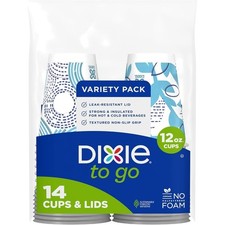 Disposable Insulated Paper Coffee Cups with Lids 12 oz 14 Count Hot Cold