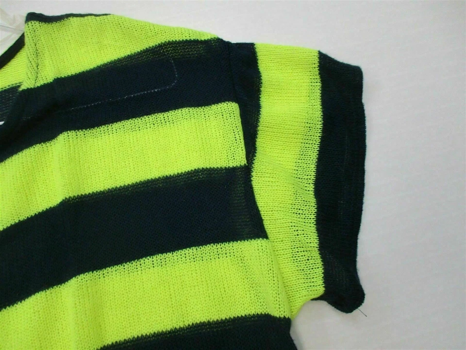 СОПРАНО женщин размер M классический вискоза крючком в полоску зеленый/синий блузка #TY2584 - Изображение 4 из 4