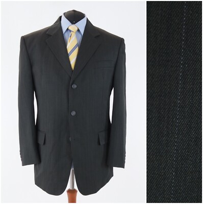 Gestreifter Herren Blazer 46R UK Größe C.COMBERTI Dunkelgrau Sport Mantel Jacke