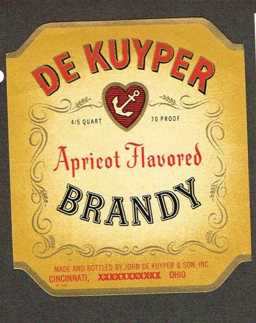 1940s OHIO Cincinnati John DE KUYPER APRICOT BRANDY Label eBay