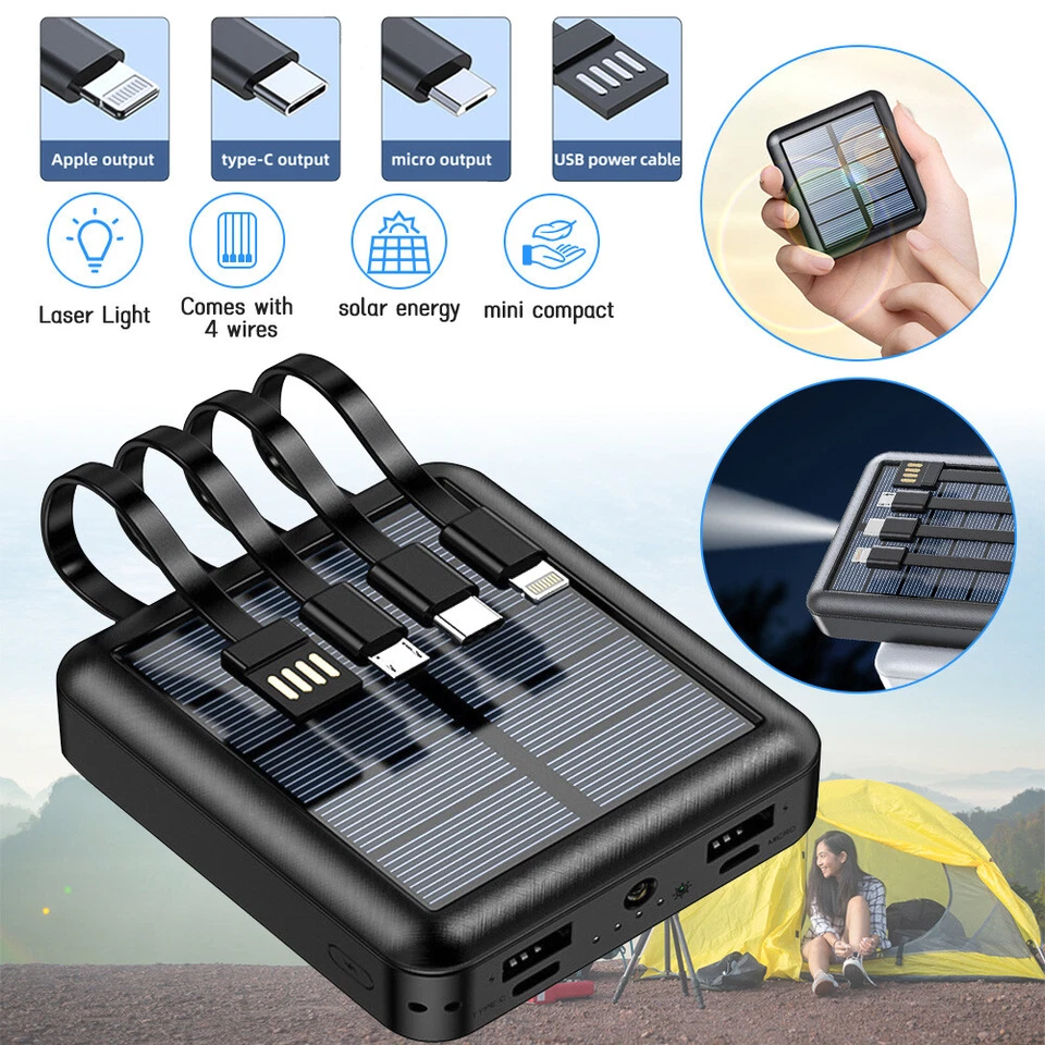 Cargador portátil USB Super 20000 mAh 2025 pequeño banco de energía solar para teléfono celular Foto 2 de 4