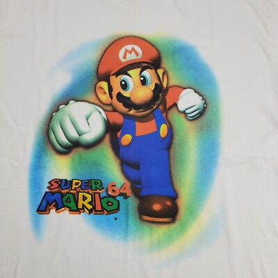 VTG 90s Lee Nintendo SUPER MARIO 64 New Graphic T shirt Adult L