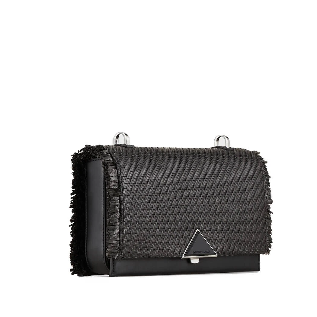 Emporio Armani Black Straw Crossbody Bag Woman eBay