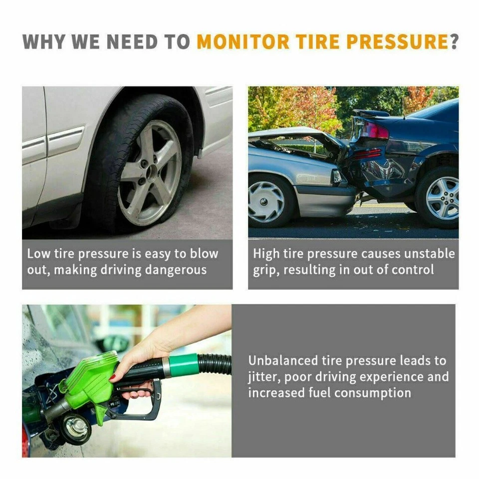 Sensor de presión de neumáticos 4 piezas para Ford Motorcraft DE8T-1A180-AA EE. UU. Foto 2 de 4