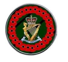 Royal Ulster Rifles Poppies wreath  domed lapel pin badge 25mm