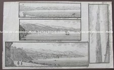 Liguria.Tavola di produzione tedesca contenente vedute di Savona,Voltri,San Remo