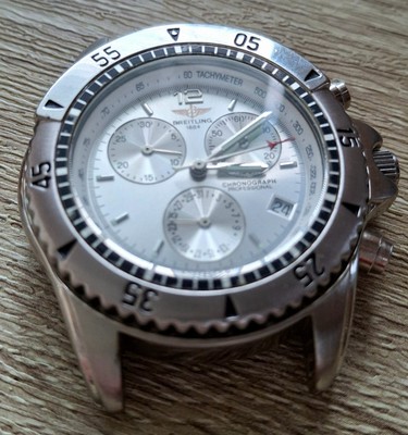 Men s Quartz Chronograph-Style Watch   Silver Dial   Used   No Strap