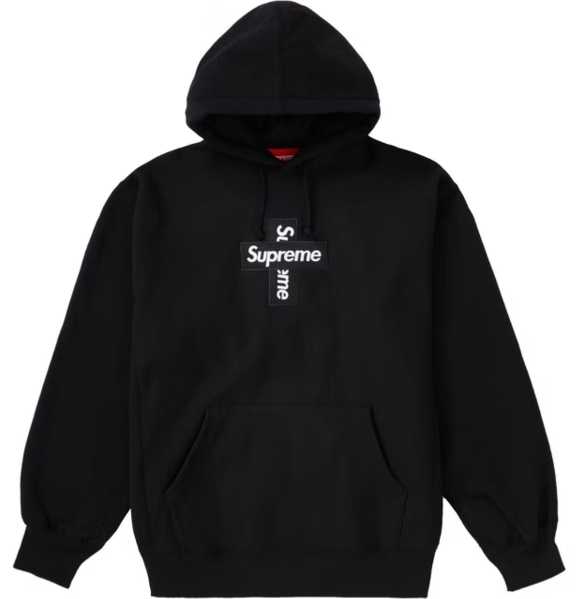 NEW Supreme Cross Box Logo Hooded Sweatshirt Heather Grey Black Natural M  FW20