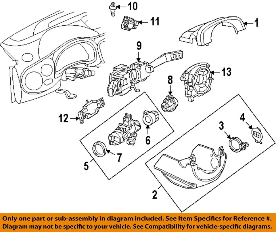 Interruptor de encendido usado se adapta a: Volkswagen Golf GTI 2010 exc. City Grado A Foto 3 de 4