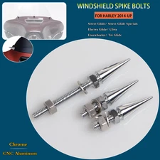 Chrome CNC Windshield Spike Bolts For Harley Street Electra Glide FLHT FLHX FLRT