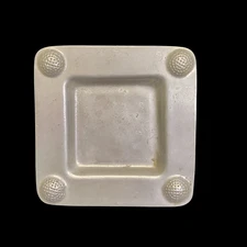 Vintage Holland Daniel Boone Golf Themed Pewter Retro Hammered Serving Tray