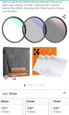 K F Concept 67mm UV/CPL/ND Lens Filter Kit 3 Pieces -18 Multi-Layer...