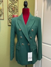 100 Authentic ZARA Tailored Double Breasted Blazer Size: S