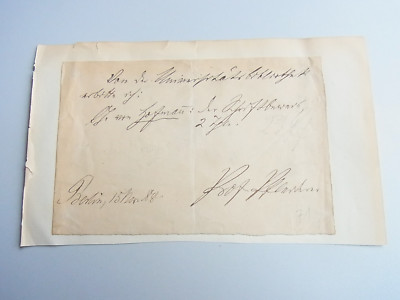 OTTO PFLEIDERER (1839-1908): Eigenhändige Bibliotheksbestellung BERLIN 1888