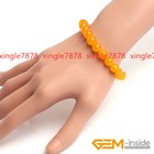 Natural 6/8/10/12/14mm Yellow Topaz Round Gemstone Stretch Jewelry Bracelet 7.5"