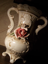 Vase en céramique italien type Capo di Monte