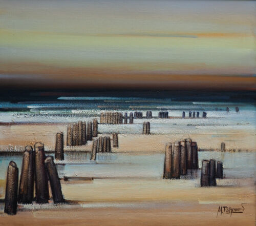 Oil painting: "In the Wadden Sea" by Max Rothemund (framed, 80x90 cm) - Picture 1 of 1