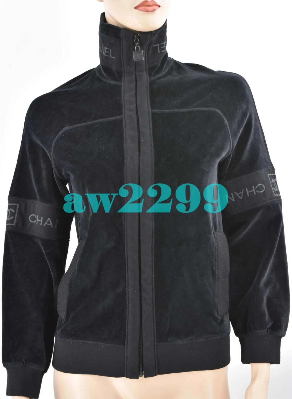 GIACCA CHANEL 05A CC LOGO ZIP DAVANTI NERA 36 RARA DA TROVARE