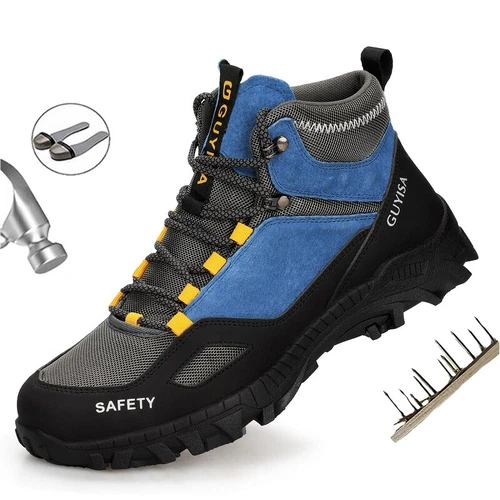 Herren Sicherheits Arbeitsschuhe Unverwüstlich Stahlkappe Stiefel Pannensicher Schuhe - Bild 12 von 14