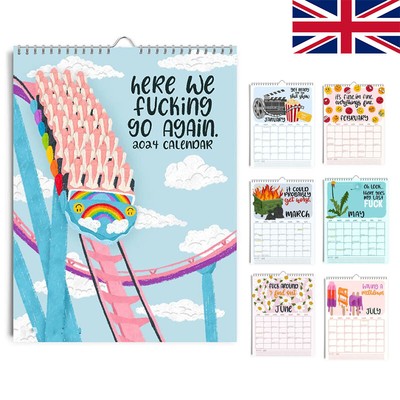 Here We Fucking Go Again 2024 Calendar,Home Planner Wall Calendar UK | eBay