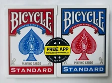 Bicycle Playing Cards lot of 2 Decks - Theory 11? - Red 2x JD & Blue 2x 8D