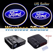 2 Bulbs 3D Wireless Ford Ghost Shadow Logo LED Courtesy Door Step Light