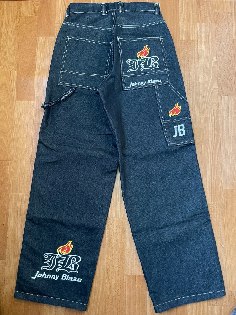 Johnny Blaze jeans shiny metallic silver Wu Wear vintage hip hop