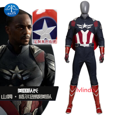 Avengers：Endgame Captain America Costume Men Cosplay Coat Pants Halloween  Suit