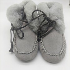 Emu Australian Women's Grey Sheepskin Slippers Moccasins Size 6