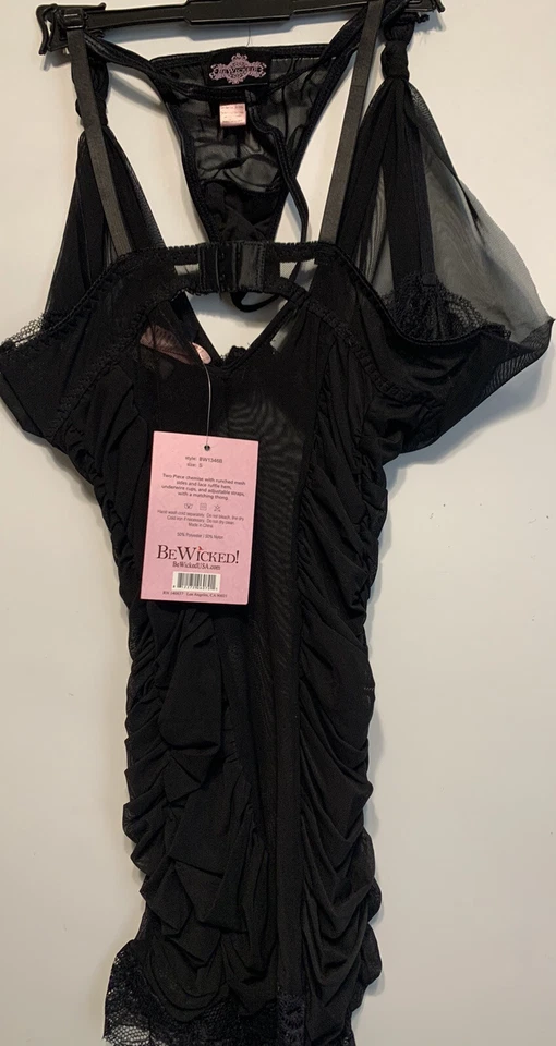 Be Wicked Mujer S 2 Piezas Chemise, Negro, Pequeño Foto 4 de 4