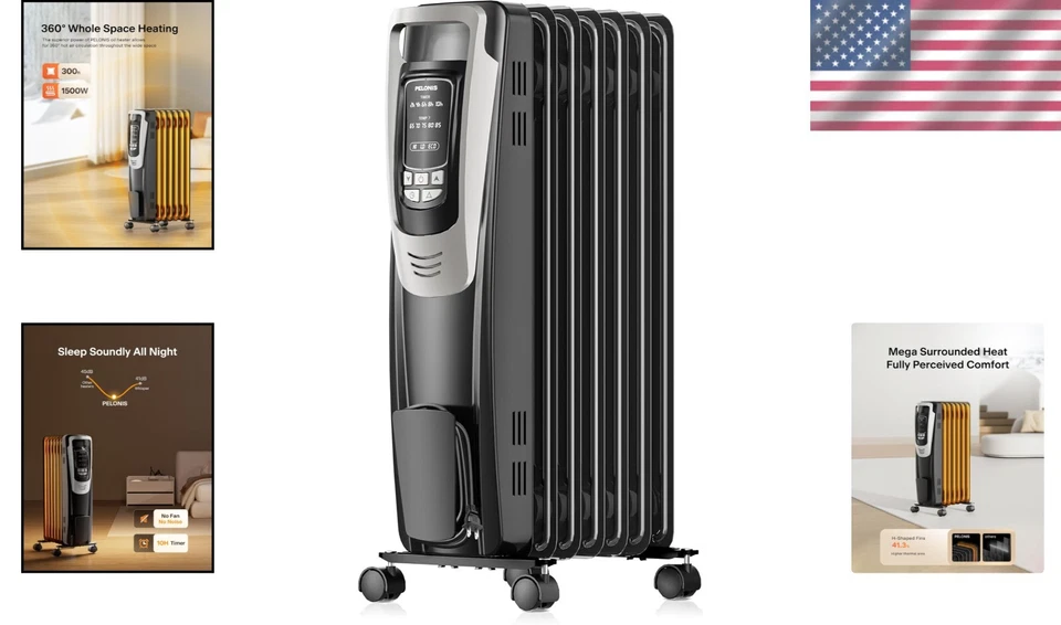 Powerful Indoor Radiator Heater - 160 sqft Coverage, Remote, Safety Features - Image 2 of 4