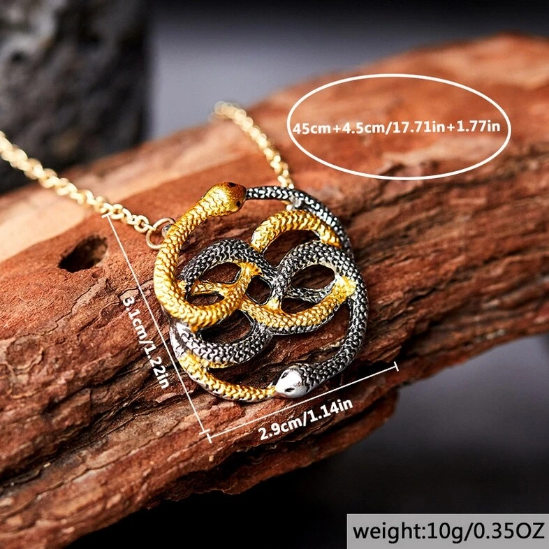 Nuevo Collar Colgante Serpiente Auryn The Neverending Story Joyería Vivid Dos Serpientes - Imagen 2 de 4