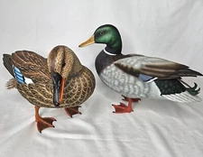 The Hadley Collection Mallard Drake & Hen Duck Sculptures 16" L  & 13.5" L