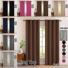 THERMAL BLACKOUT CURTAINS READY MADE EYELET RING TOP PREMIUM QUALITY (300 GSM)