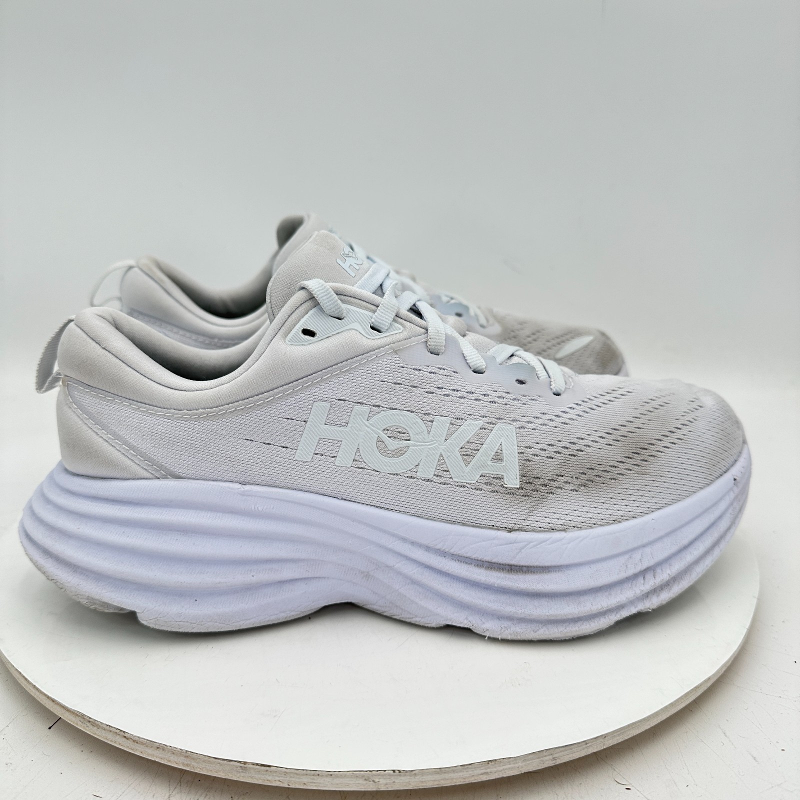 Hoka One One Bondi 8 Women Size 8.5D 1127952 WWH White Running Shoes thumbnail 4