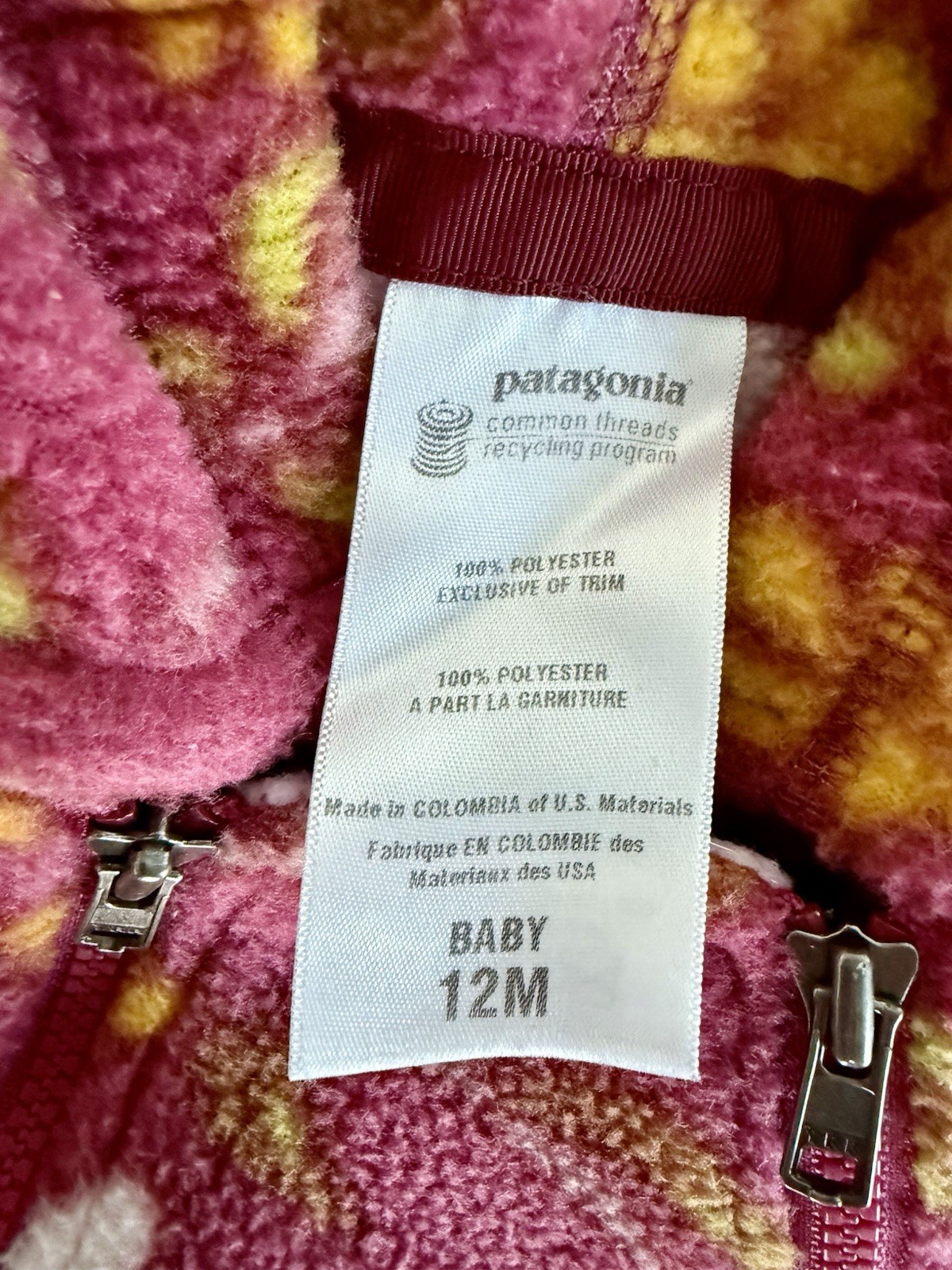 Patagonia Baby Infant Fleece Bunting Suit One Piece, 12 Months thumbnail 4