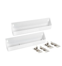 Rev-A-Shelf 14" Kitchen Sink Front Tip Out Accessory Trays, White, 6572-14-11-52