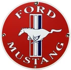 VINTAGE FORD MUSTANG PORCELAIN SIGN GAS AUTOMOBILE SERVICE MOTOR CO TUCKS DEALER