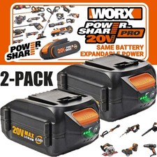 1/2pack 8.0AH For WORX 20V WA3520 MAX Extend Lithium-Ion Battery WA3525 WA3575